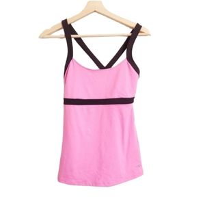 Victoria's Secret Y2K Sport Pink Black Activewear Tank Top Built in Supp…